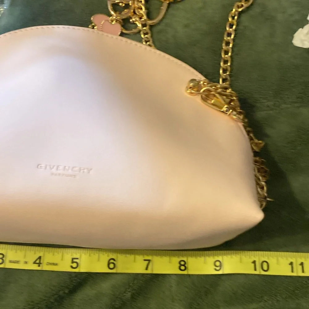 Givenchy Cosmetic Crossbody Purse Handbag Faux Leather Pink Logo NWOT